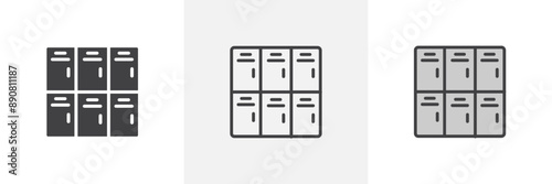 Lockers colored icon set