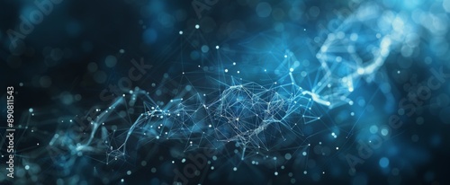 Abstract Blue Digital Network Wave Pattern