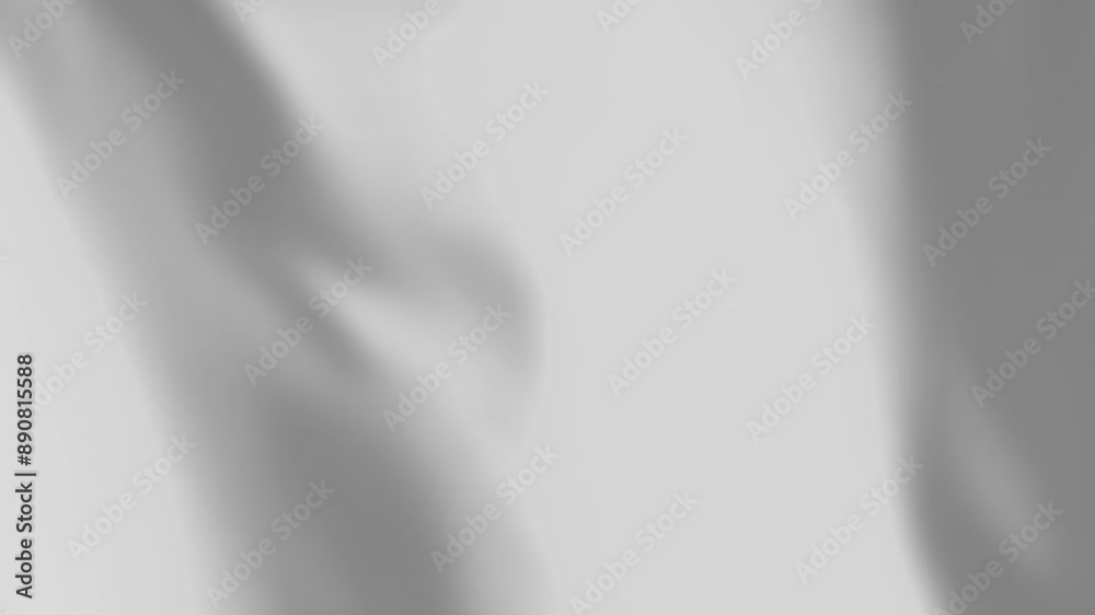 White flag waving animated background. Plain or monochrome colored textile material moving with the wind footage. Template for a design or a sports team symbol.