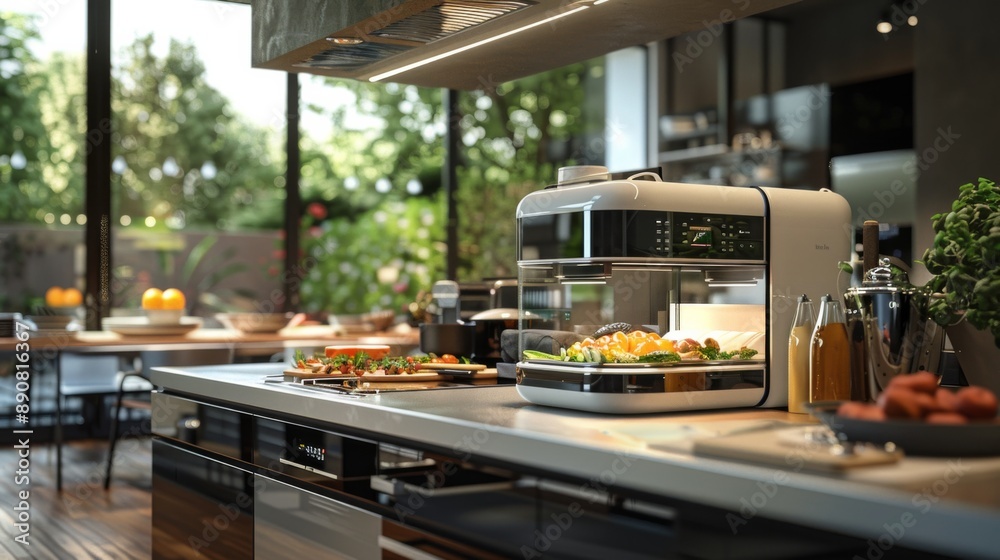 Modern Kitchen with Smart Appliances Modern Kitchen with Smart Appliances