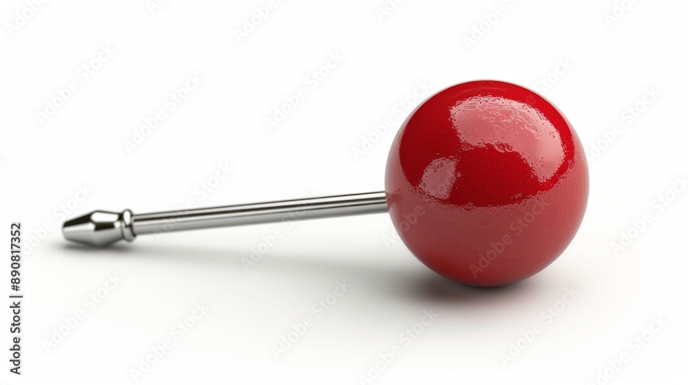 Red Stud Earring on White Background Red Stud Earring on White Background
