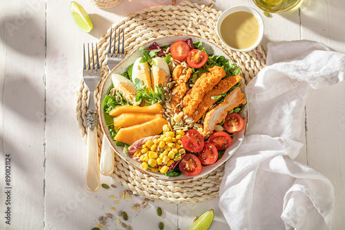 Delicious and fresh salad m...