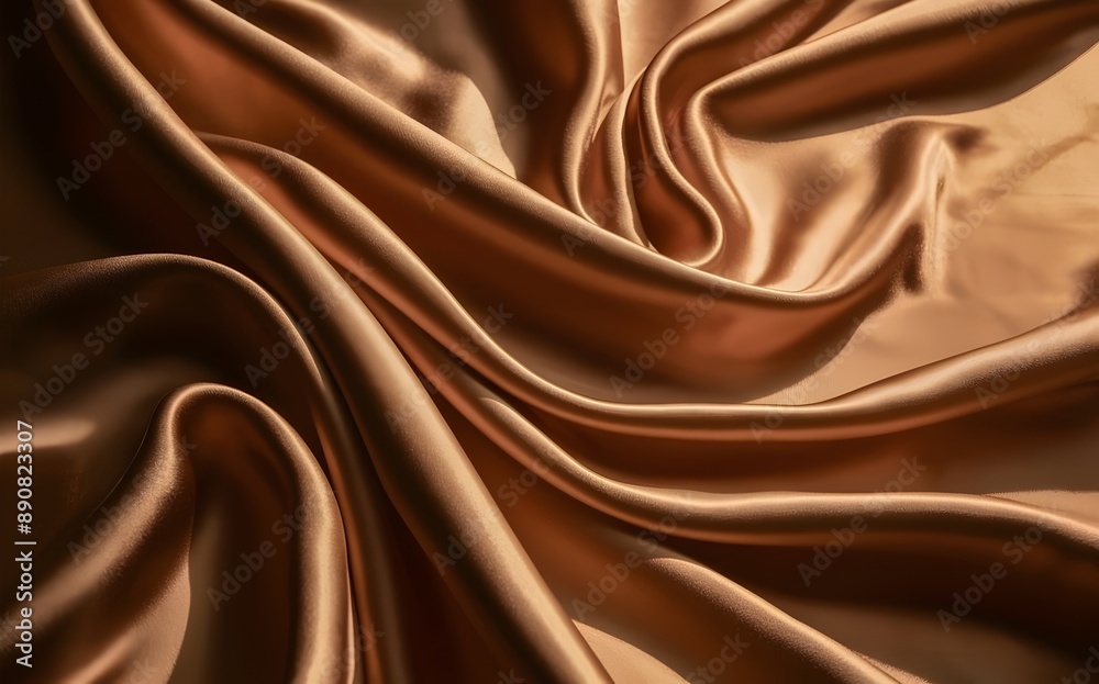 Luxurious golden silk fabric with flowing folds and ripples background. Luxurious golden silk fabric with flowing folds and ripples background.