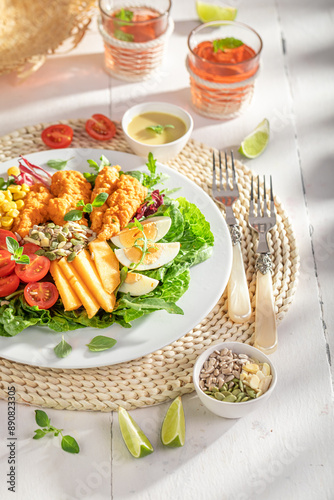 Tasty and homemade salad se...