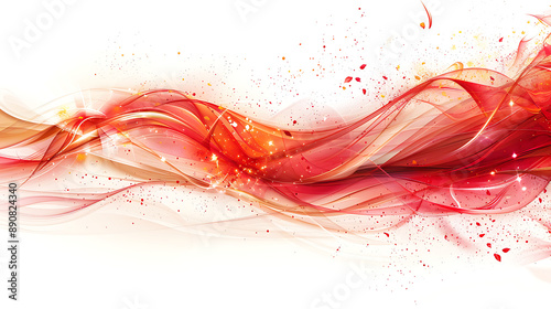 Fiery Flow of Abstract Red and Gold