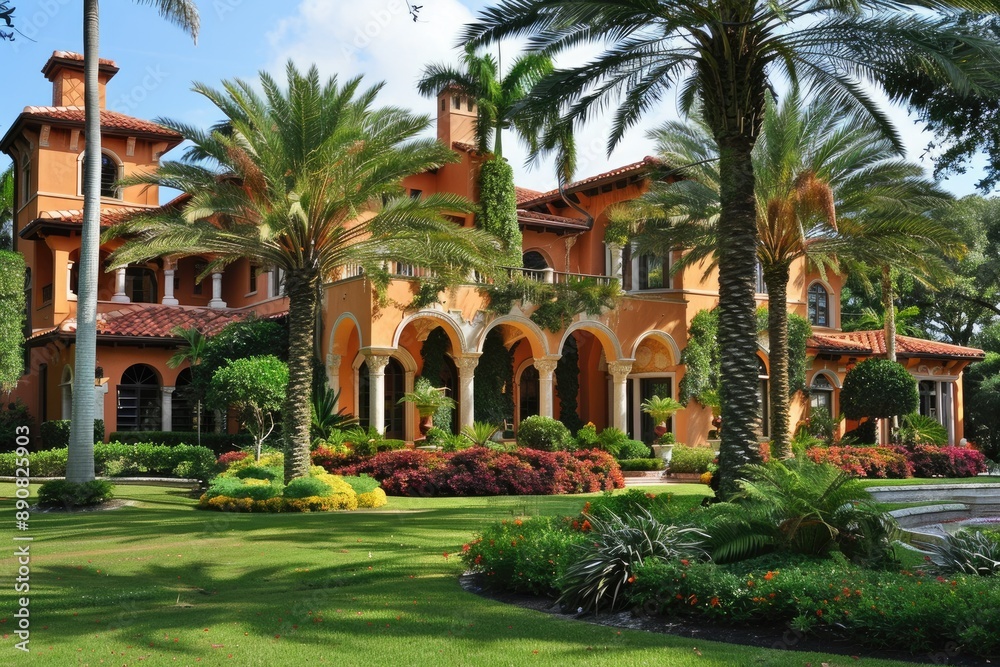 Luxury Home Florida. Mediterranean-style Residence in Miami, Beautiful Architecture Luxury Home Florida. Mediterranean-style Residence in Miami, Beautiful Architecture