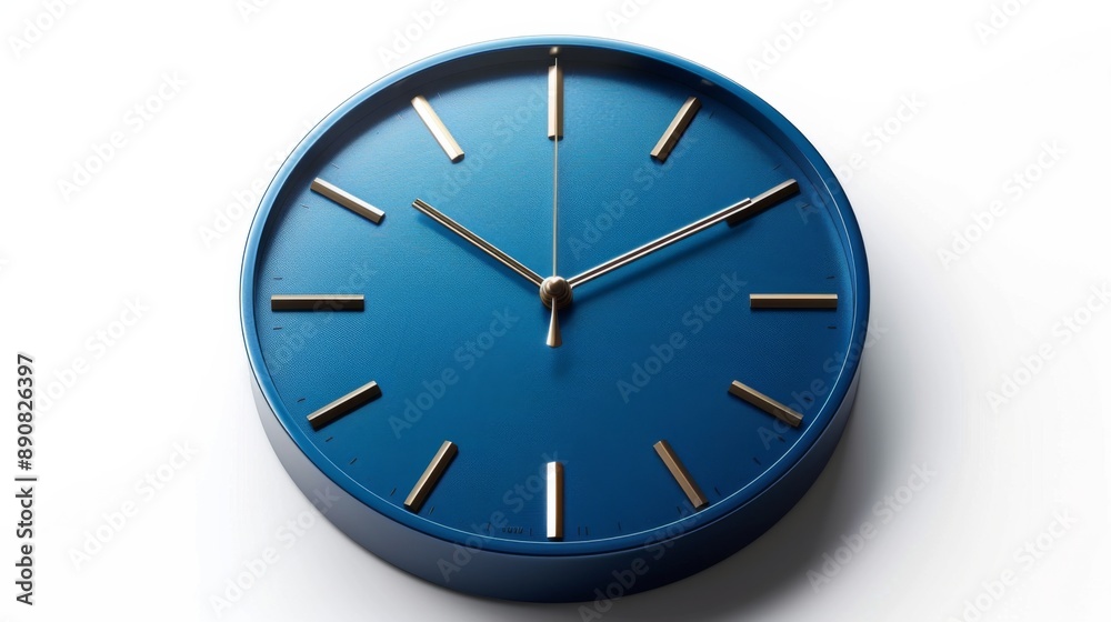 Blue Oval Minimalist Wall Clock