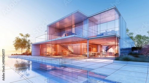 Modern Artistic Architectural Rendering photo