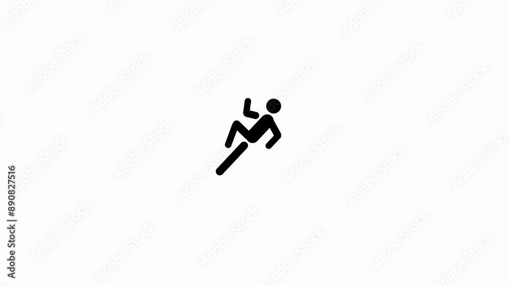 Stick man running with animation on a white background. Stick man running with animation on a white background.
