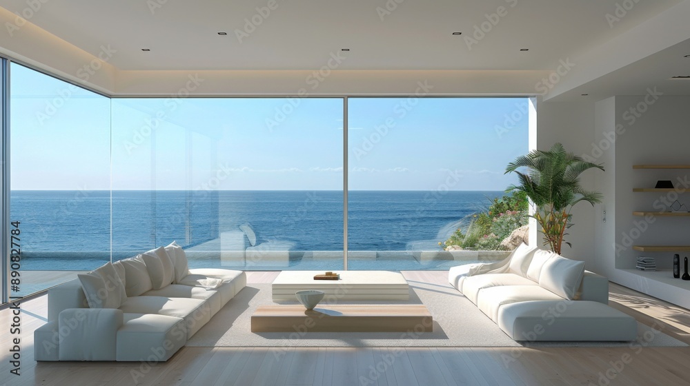 Fototapeta premium Modern Coastal Living Room