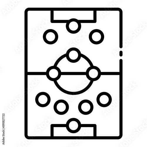 Icon of football formation or tactics on a field.