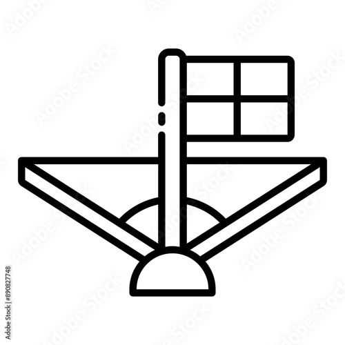 Icon of a corner flag on a football pitch.