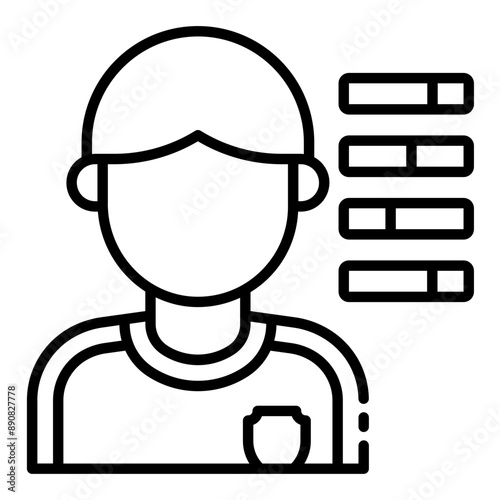 Icon representing player skills and statistics.