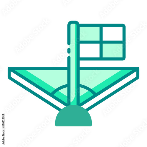 Icon of a corner flag on a football pitch.