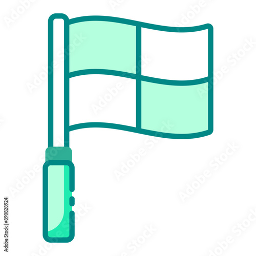 Icon of an offside flag used by referees in football.
