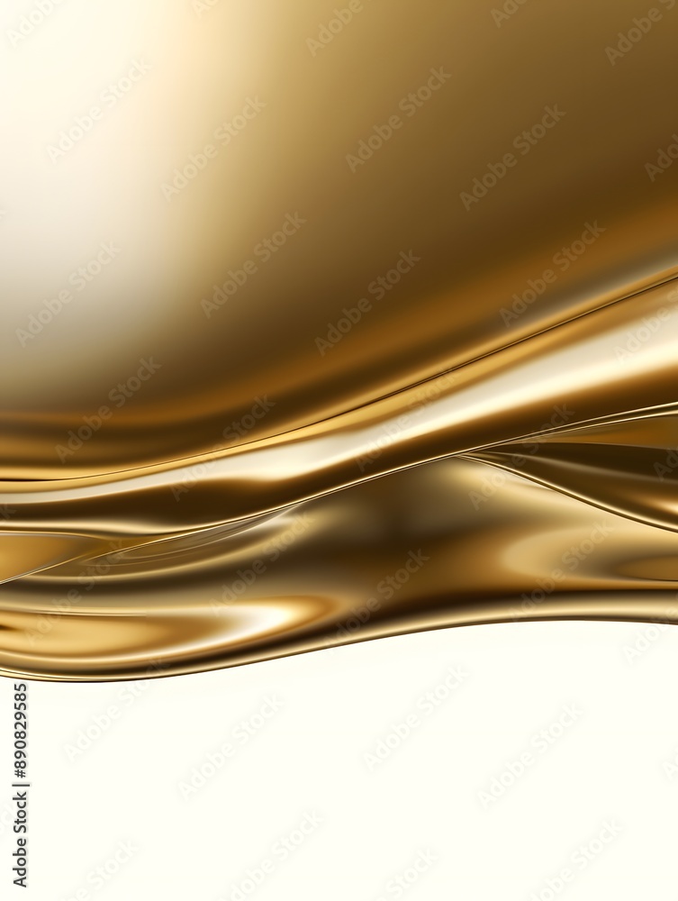 Obraz premium golden wave liquid on a white background