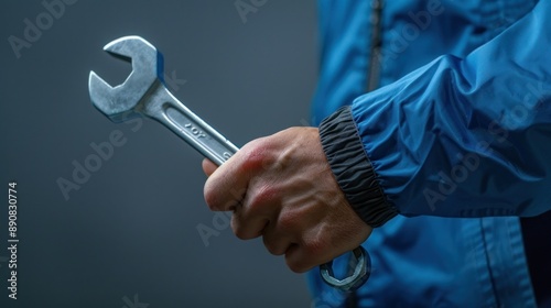 Wallpaper Mural Close up of a hand holding a wrench Torontodigital.ca