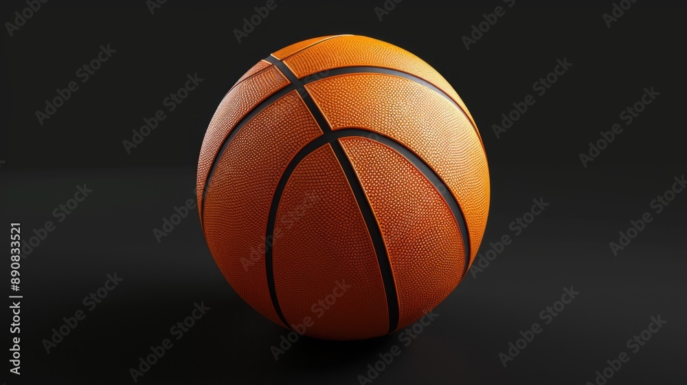 Basketball Christmas. 3D Rendering of Orange Basketball in Festive Setting Basketball Christmas. 3D Rendering of Orange Basketball in Festive Setting