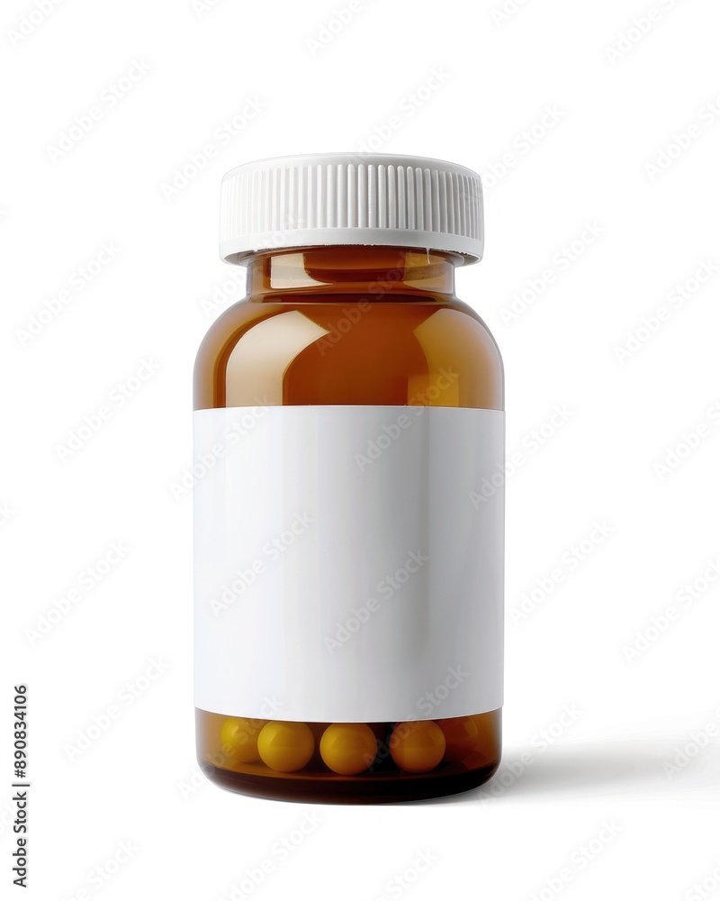 Empty Pill Bottle with Clipping Path. White Plastic Medicine Bottle for Prescription Pills Empty Pill Bottle with Clipping Path. White Plastic Medicine Bottle for Prescription Pills