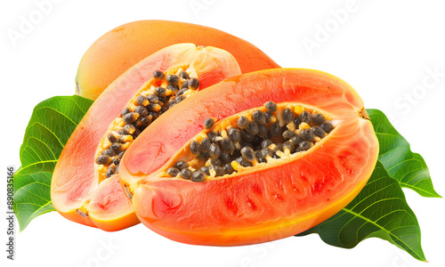 Fresh Papaya fruit isolated on white background fruit concept 