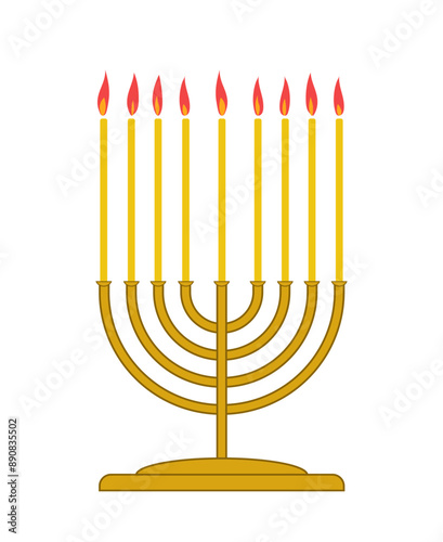 Traditional Hanukkah candelabrum, Chanukiah, menorah