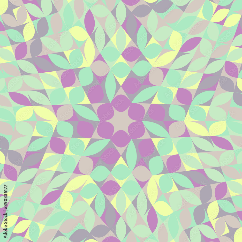 custom made wallpaper toronto digitalGeometrical dynamic abstract round mosaic background design - floral circular psychedelic vector illustration