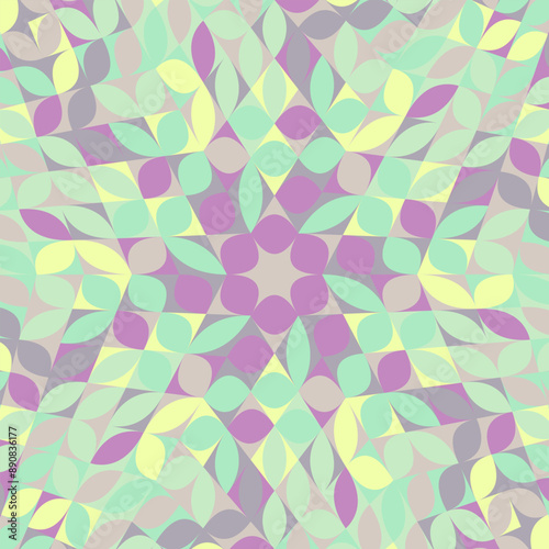 Wallpaper Mural Geometrical dynamic abstract round mosaic background design - floral circular psychedelic vector illustration Torontodigital.ca