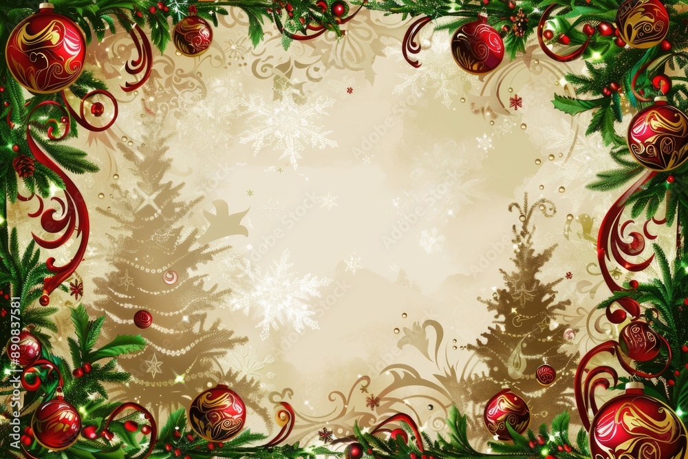 Christmas Background. Elegant Festive Design with Christmas Tree Christmas Background. Elegant Festive Design with Christmas Tree