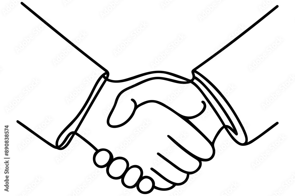 Handshake continuous line vector drawing. Business agreement vector concept Handshake continuous line vector drawing. Business agreement vector concept