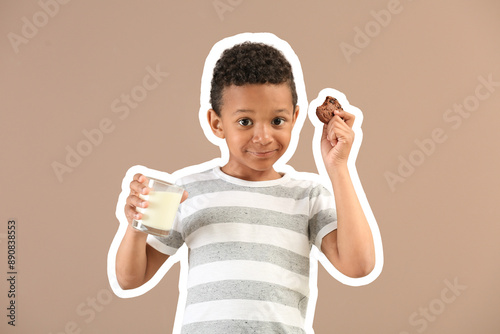 Cute African-American boy w...