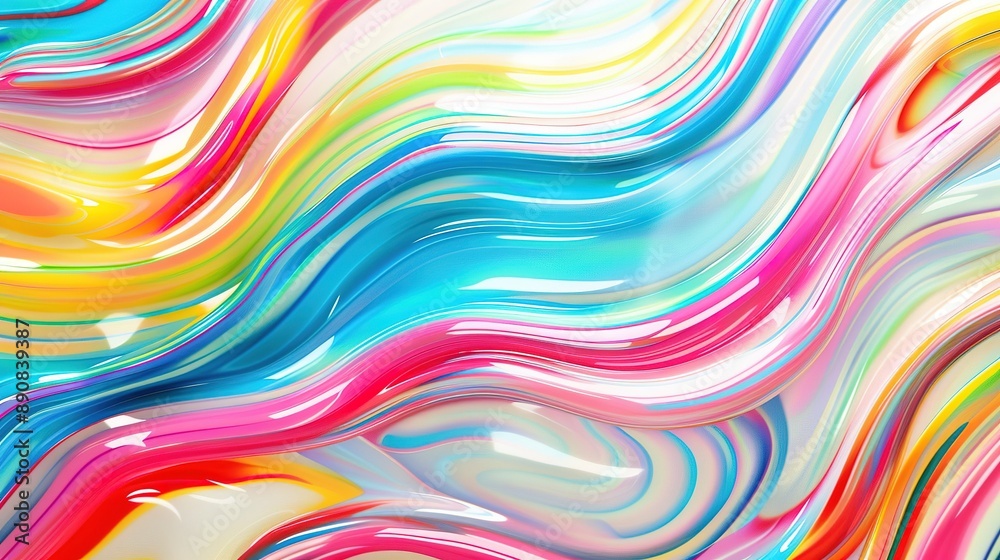 Obraz premium Abstract Colorful Swirls of Paint Creating a Vibrant Pattern