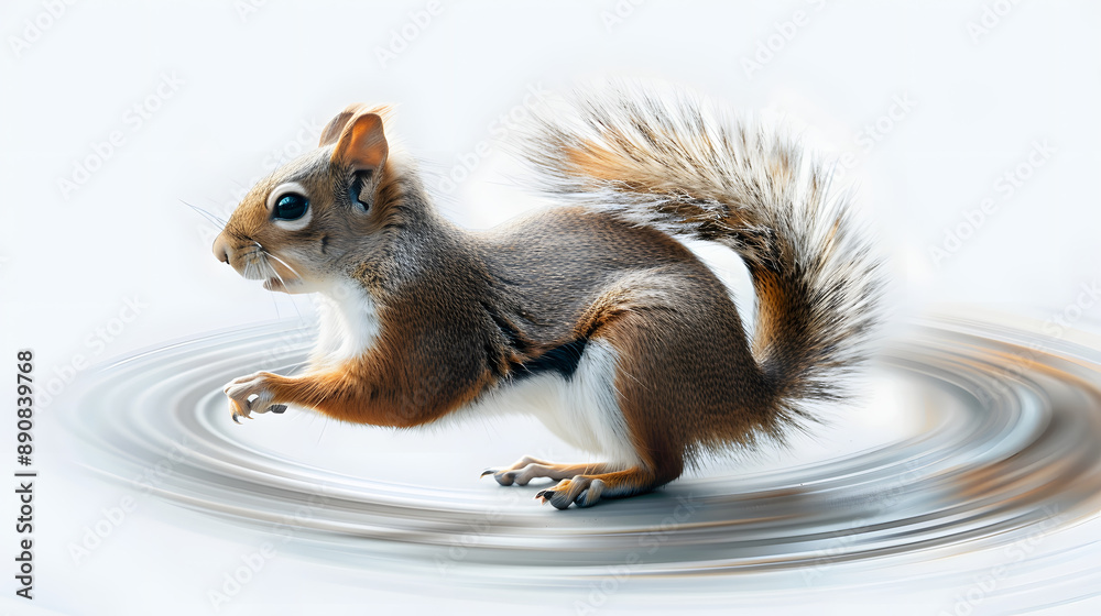 Obraz premium Squirrel running in a circle