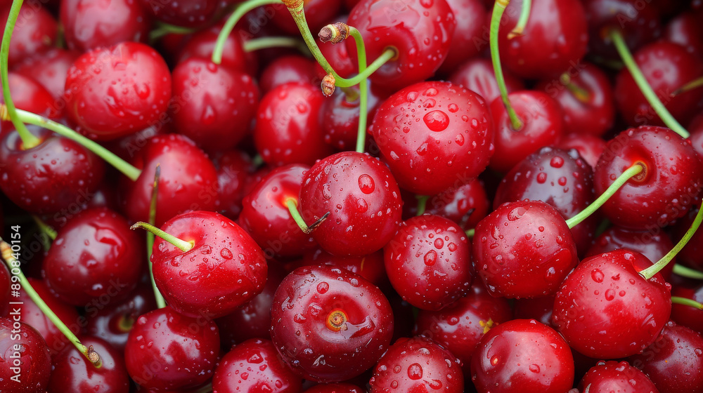 Cherries are juicy red berries. They are often used in desserts, drinks, and as a topping on snacks. Cherries are juicy red berries. They are often used in desserts, drinks, and as a topping on snacks.