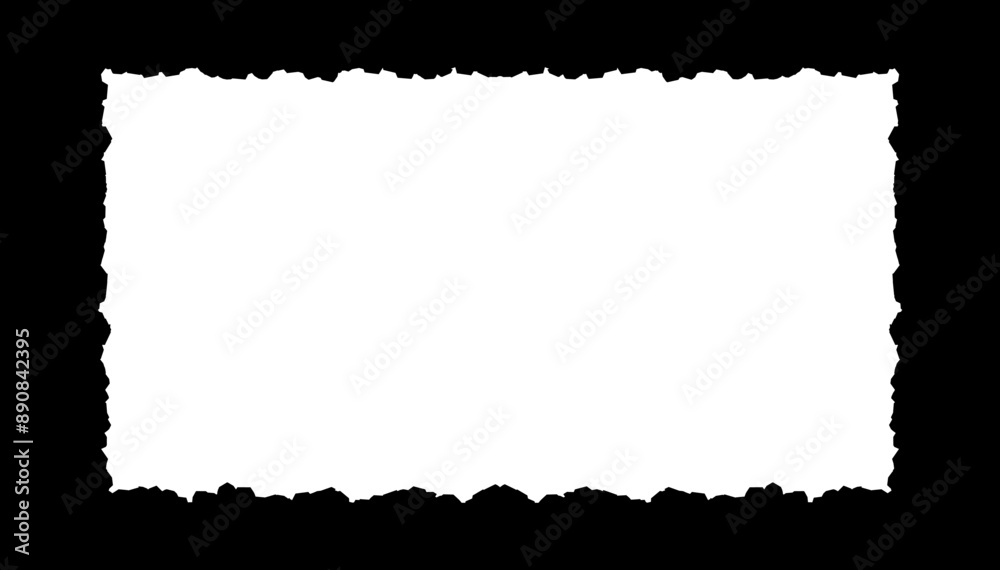 Set of black rectangular frames with jagged uneven edges isolated on white background. Vector illustration Set of black rectangular frames with jagged uneven edges isolated on white background. Vector illustration