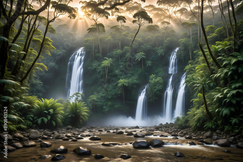 Illustration of the Queensland rainforest, inspired by bushwalks at Wooroonooran National Park