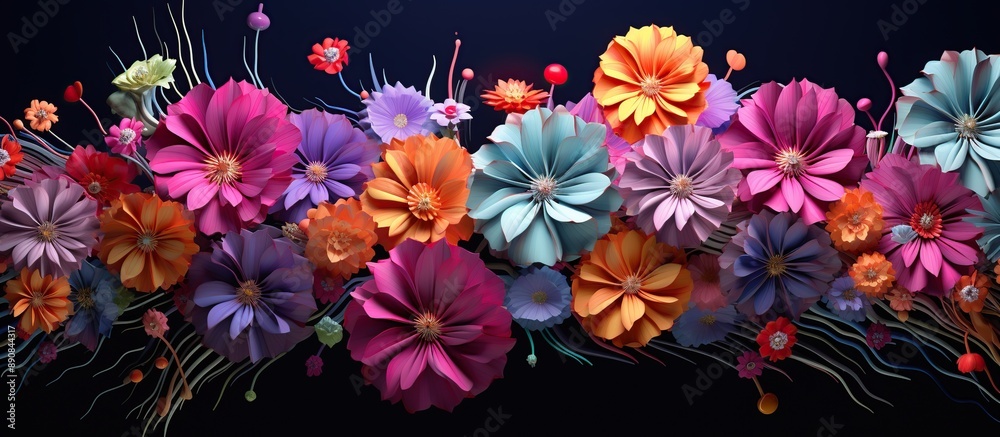 Obraz premium New Colorful Flower wall tiles design
