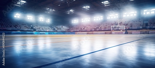 Interior of a sport hall for soccer photo