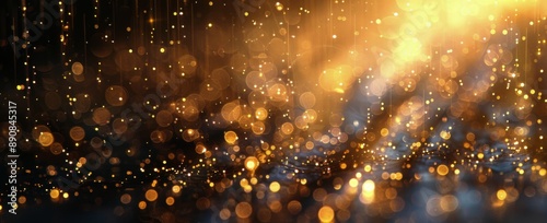Golden Rain Falling on Water Surface