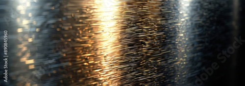Close-Up View of a Shiny, Metallic Surface With a Golden Sheen