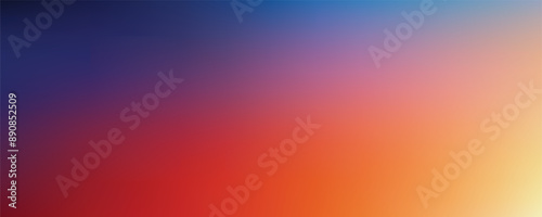 Dark blue sky yellow orange abstract background for desktop design. Blurred color gradient, ombre, blur. Unfocused, colorful, multicolor, mix, rainbow, bright, fun pattern. Rough, grainy banner