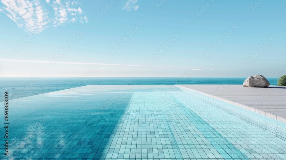 Fototapeta premium A pool with a rock on the side of it