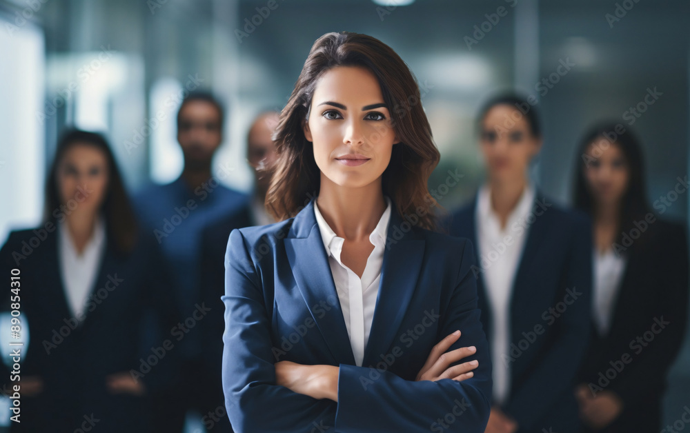 Confident Businesswoman Leading Her Team Confident Businesswoman Leading Her Team