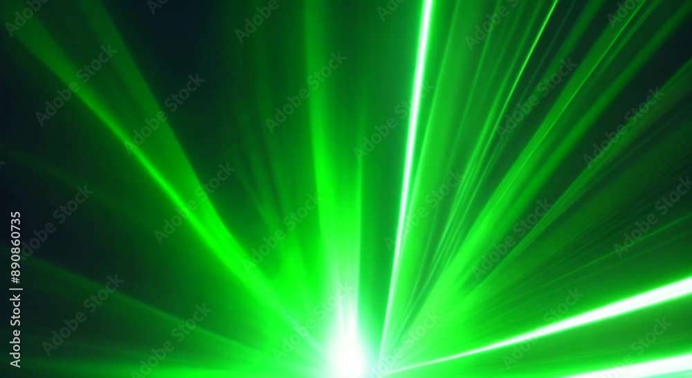 Green light burst abstract rays of lights 4k animation