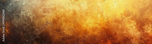 Abstract Orange And Yellow Cloud Formations In The Sky