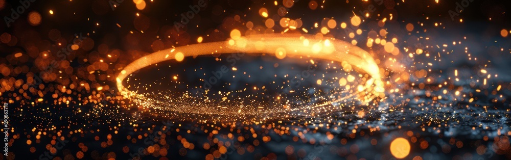 Glittering New Year Greeting Card with Sparkling Fireworks on Black Night Sky Background Glittering New Year Greeting Card with Sparkling Fireworks on Black Night Sky Background