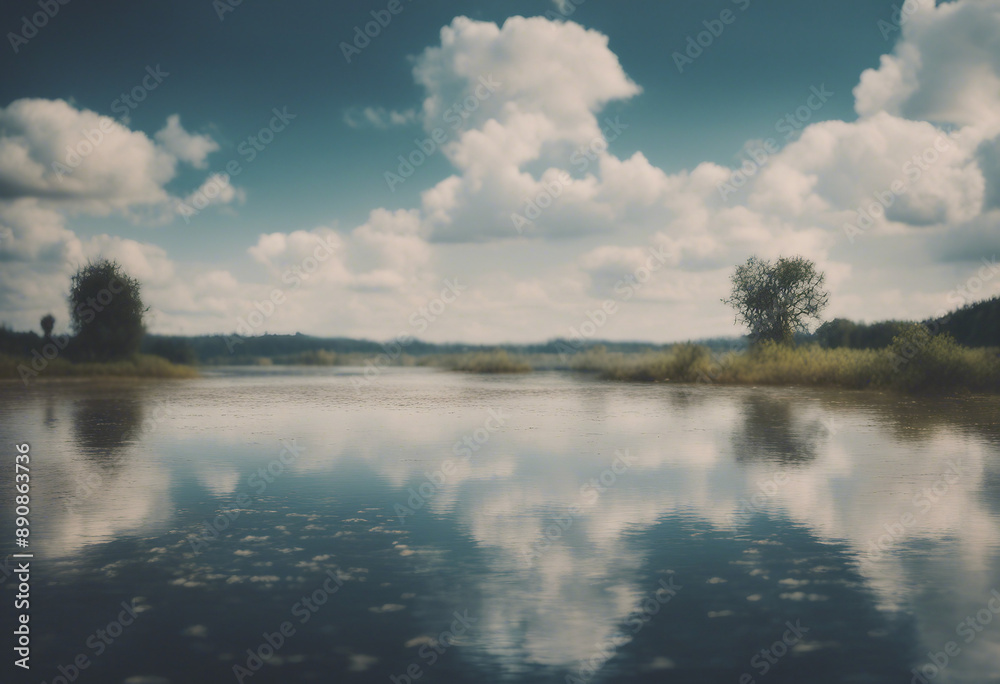 Fototapeta premium Beautiful landscape with water and clouds