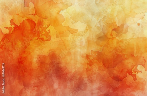 Abstract Watercolor Background In Yellow And Orange