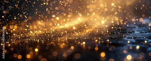 Golden Rain Falling on Water Surface