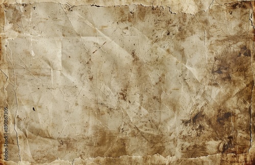 Close Up of Cracked and Stained Paper With Visible Stitching