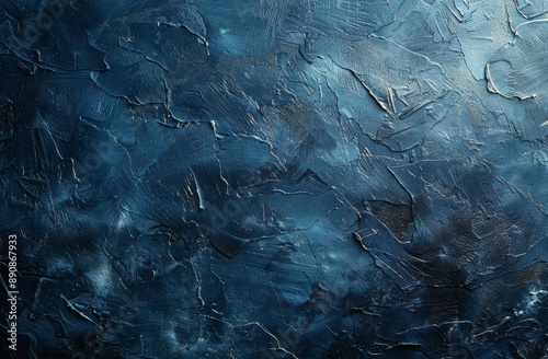 Textured Dark Blue Concrete Wall Surface